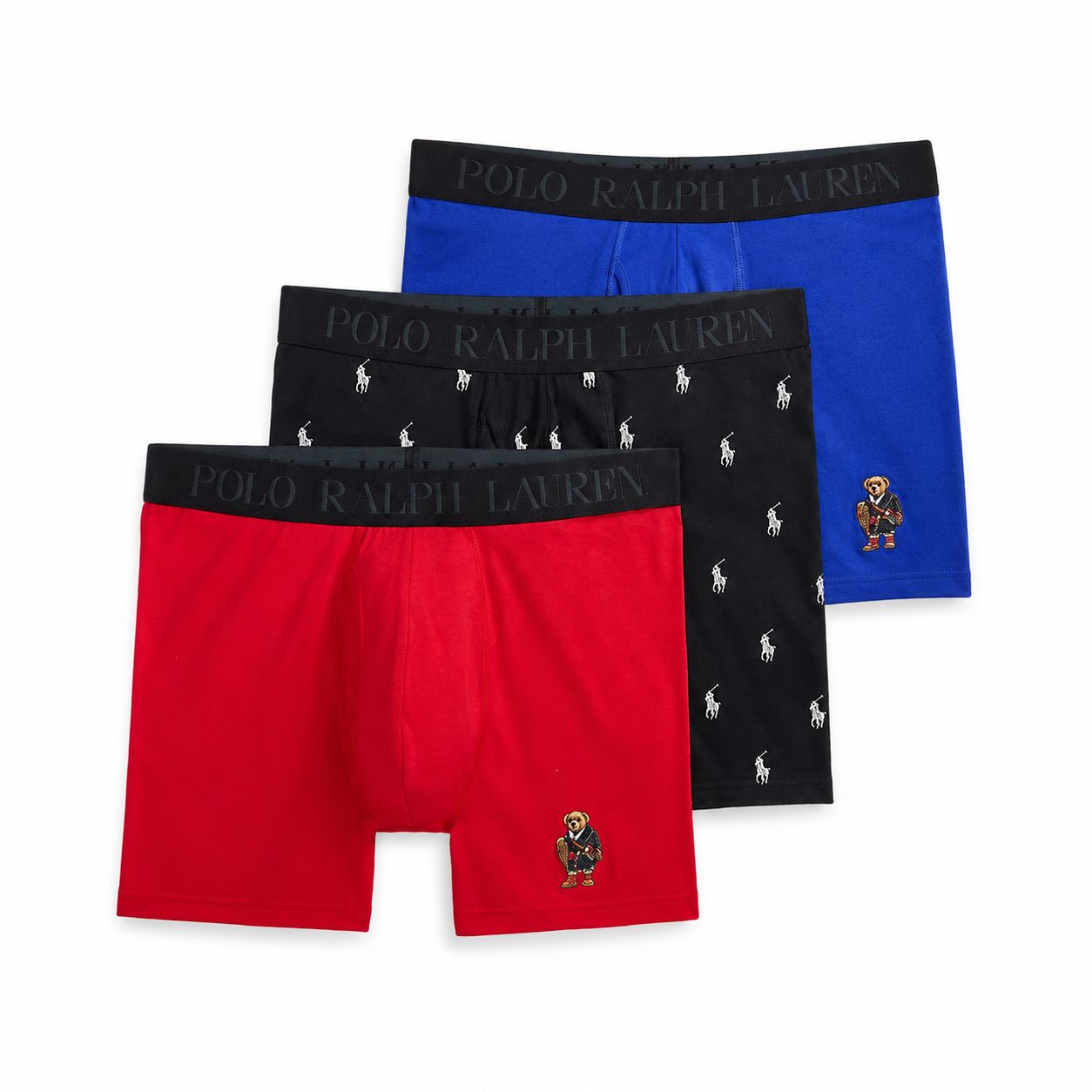 Ralph Lauren 4D-Flex Polo Bear Boxer Shorts, Pack Of 3