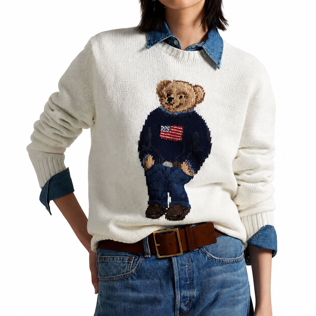 Ralph Lauren Polo Bear Cotton Linen Jumper