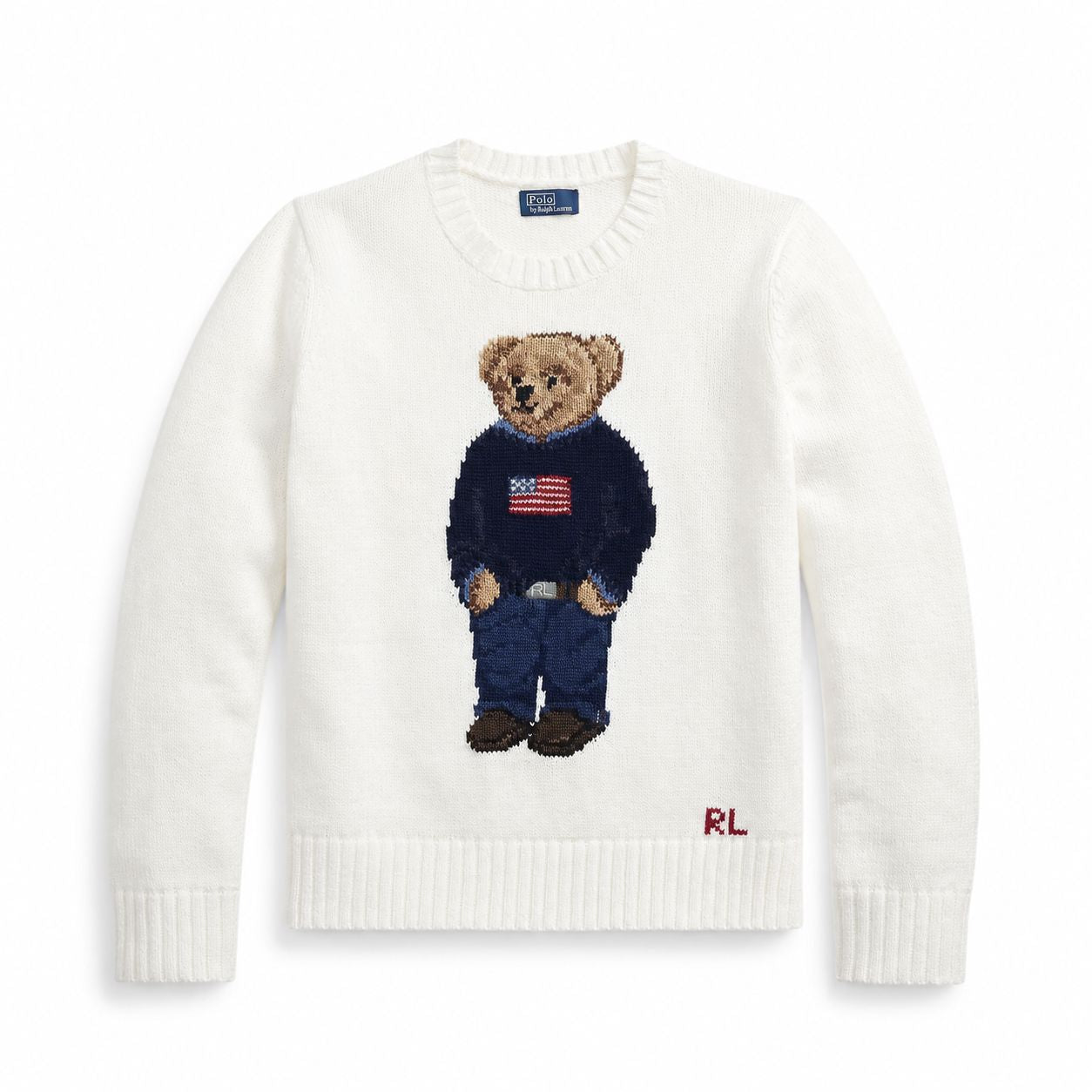 Ralph Lauren Polo Bear Linen-Cotton Crew Neck Jumper