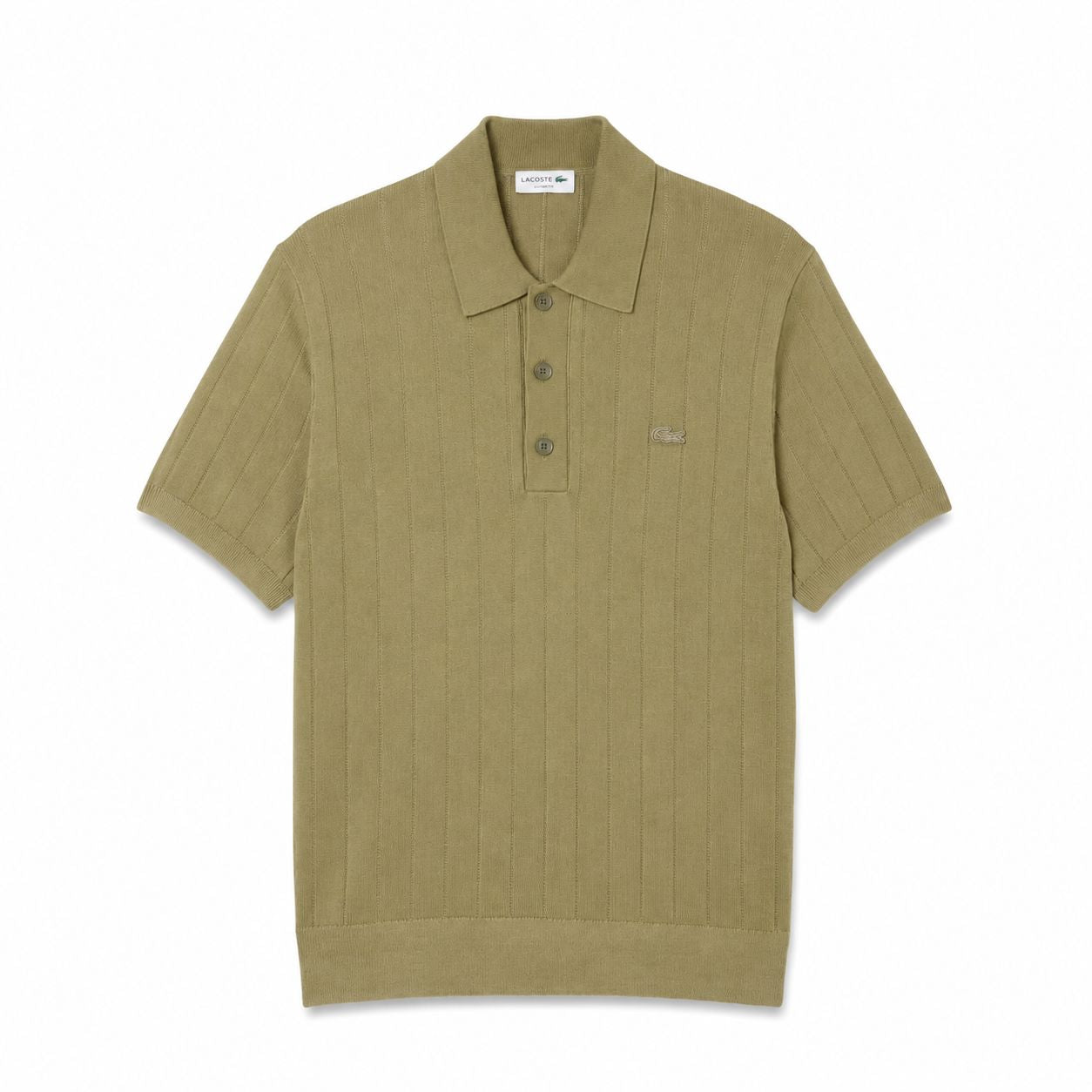 Lacoste Ribbed Knit Polo Collar Jumper
