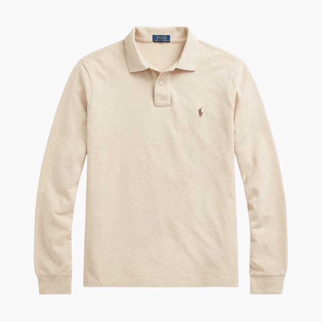 Ralph Lauren Long-Sleeve Polo Shirt In Mesh Cotton