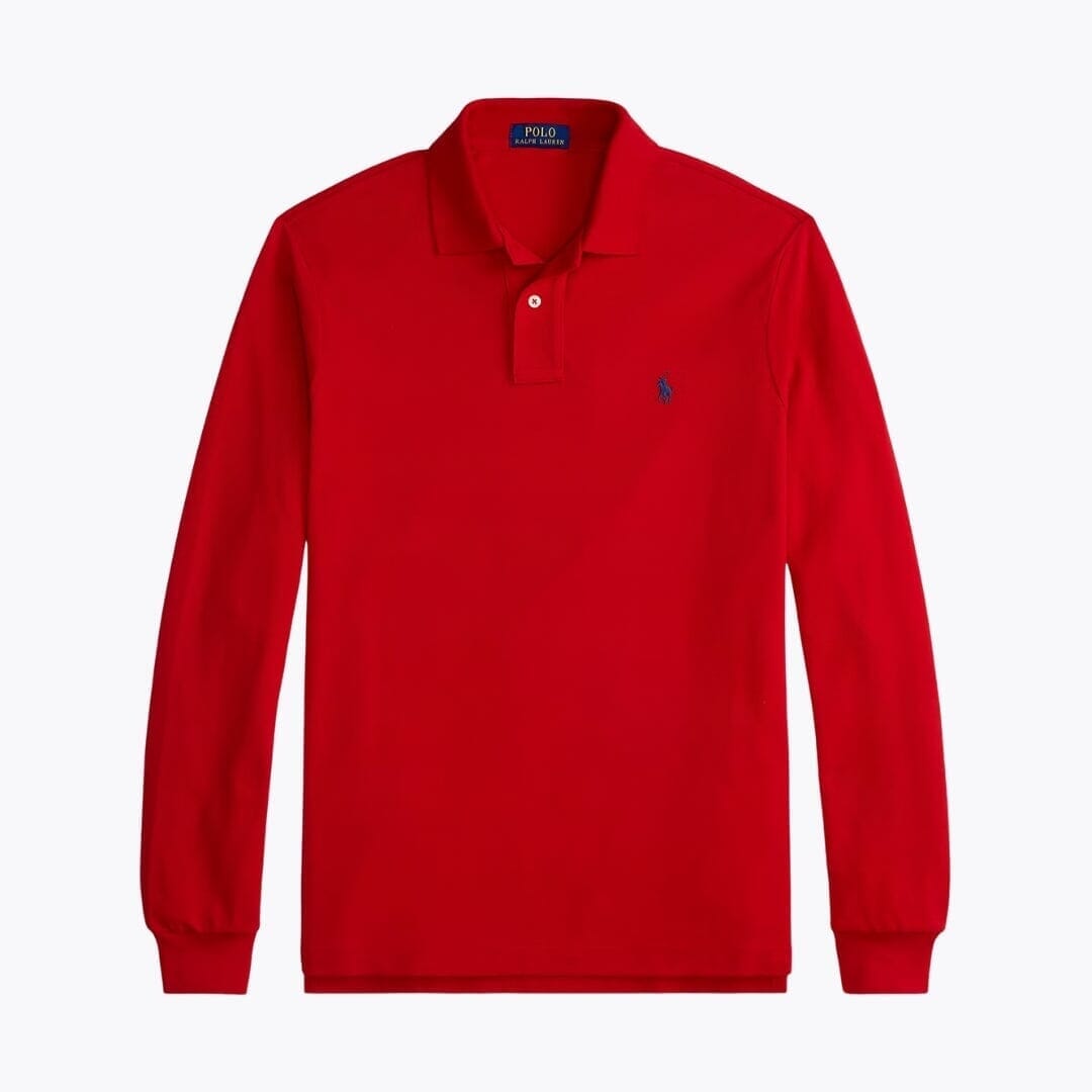 Ralph Lauren Long-Sleeve Polo Shirt In Mesh Cotton