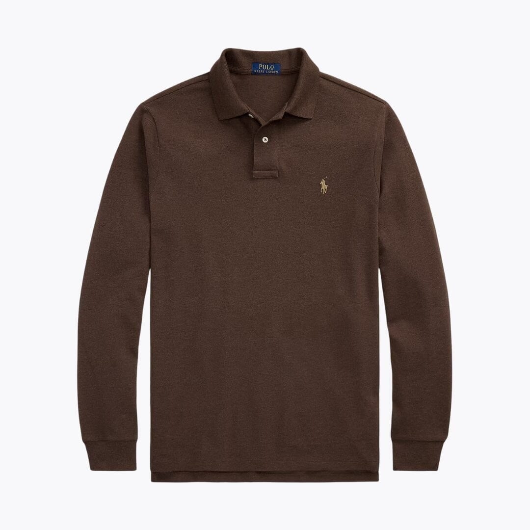Ralph Lauren Long-Sleeve Polo Shirt In Mesh Cotton