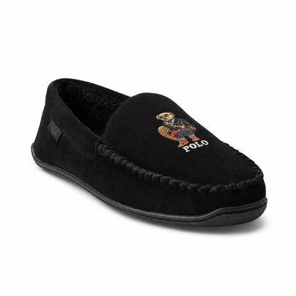Ralph Lauren Brenan Polo Bear Suede Slippers