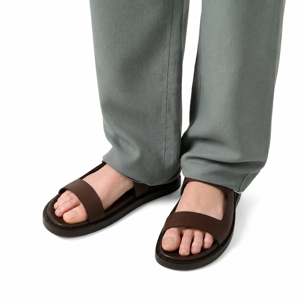 Loro Piana Sandal New Nama Walk, Dark Moka