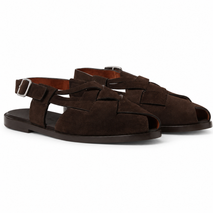 Loro Piana Sandal Peter Walk, Black Coffee