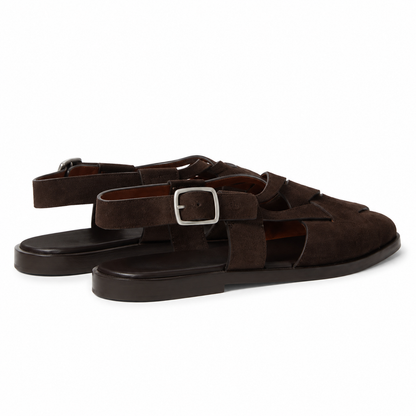 Loro Piana Sandal Peter Walk, Black Coffee