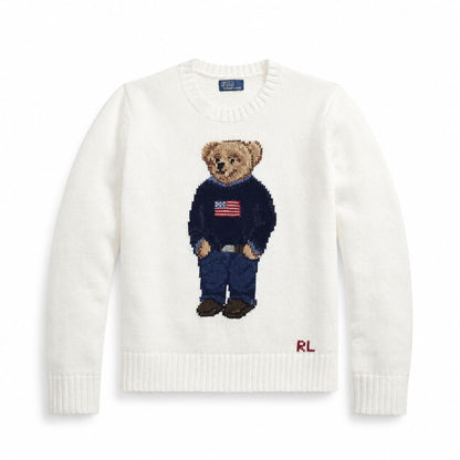 Ralph Lauren Polo Bear Linen-Cotton Crew Neck Jumper