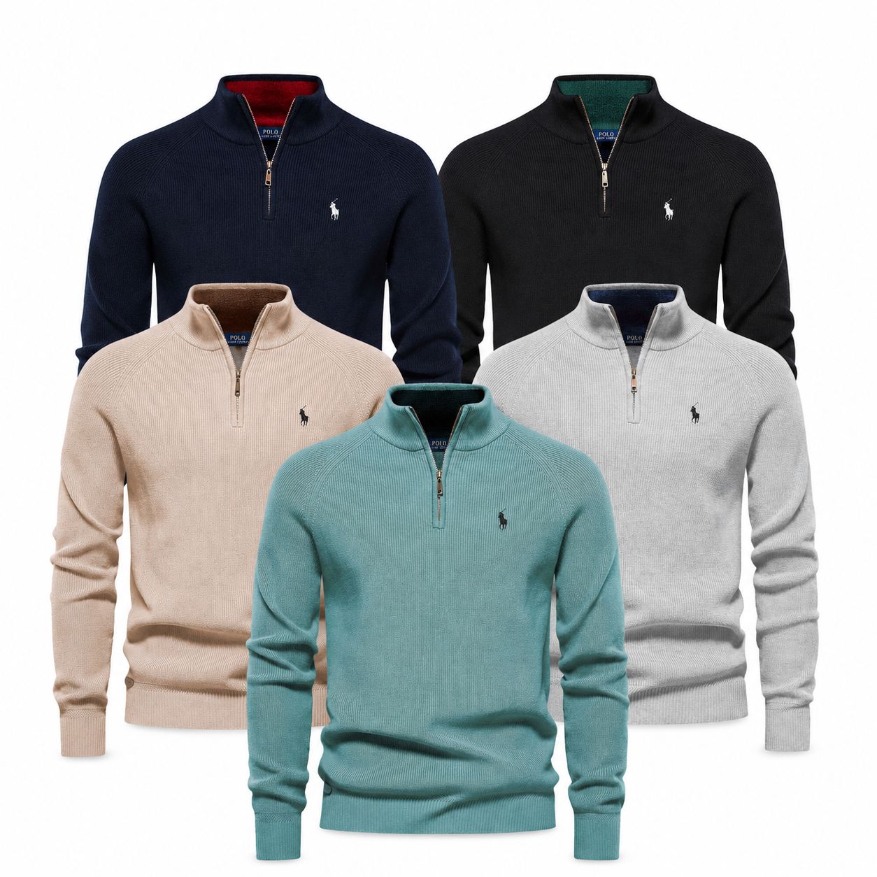 Ralph Lauren Premium Ribbed Zip Jumper