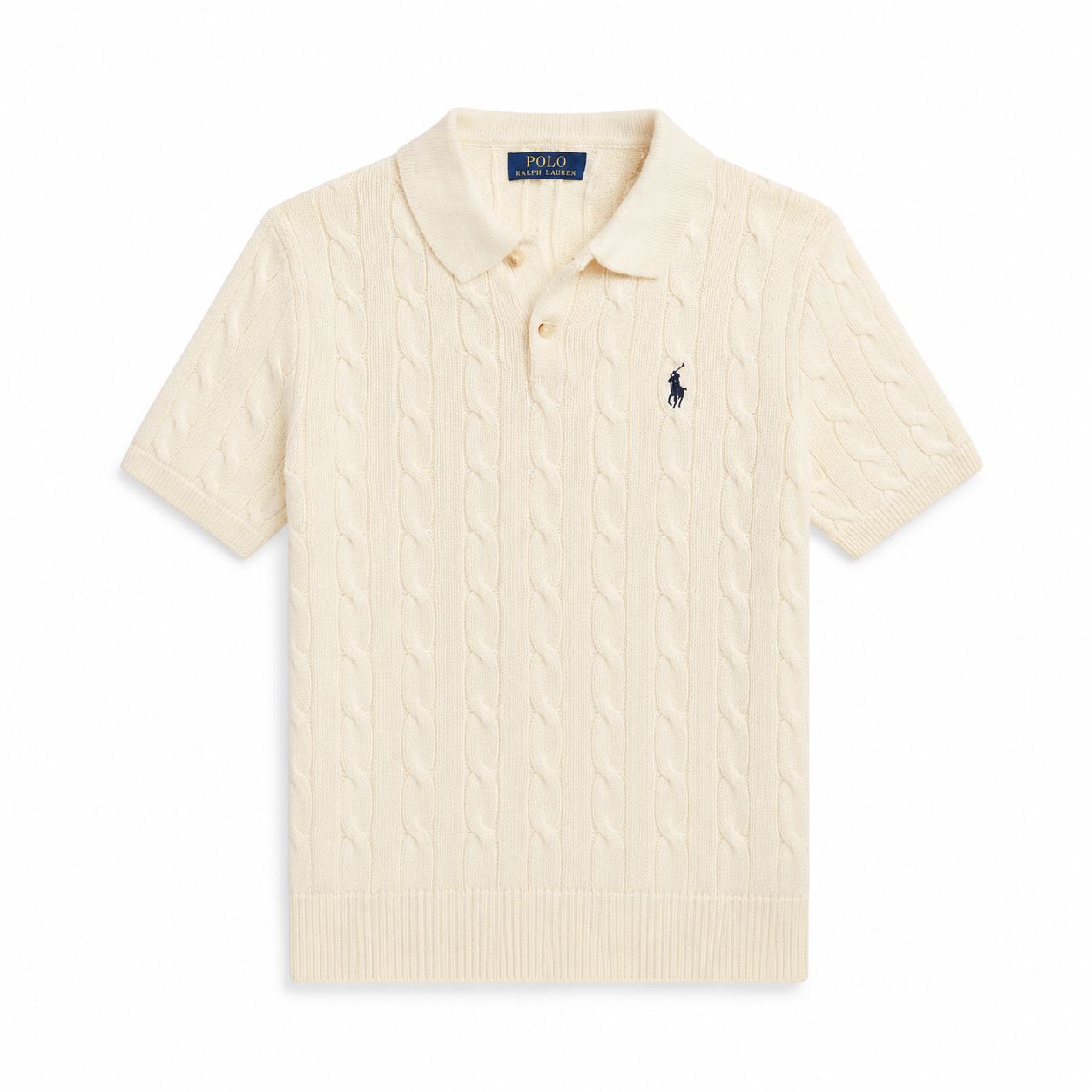 Ralph Lauren Cable-Knit Cotton Polo Jumper