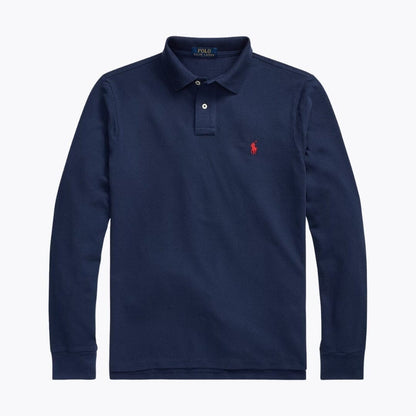 Ralph Lauren Long-Sleeve Polo Shirt In Mesh Cotton