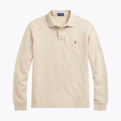 Ralph Lauren Long-Sleeve Polo Shirt In Mesh Cotton