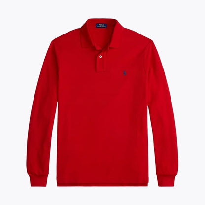 Ralph Lauren Long-Sleeve Polo Shirt In Mesh Cotton