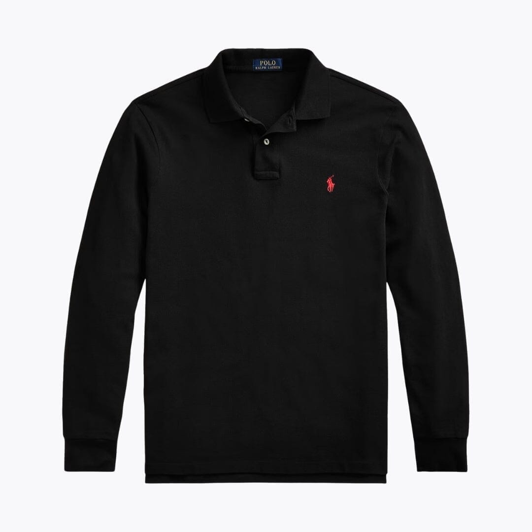 Ralph Lauren Long-Sleeve Polo Shirt In Mesh Cotton