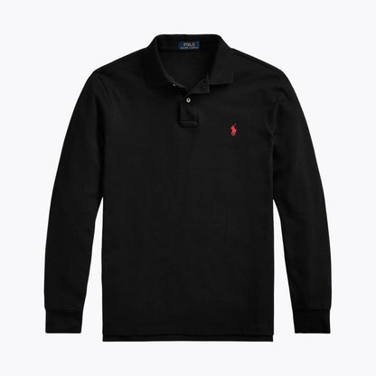 Ralph Lauren Long-Sleeve Polo Shirt In Mesh Cotton