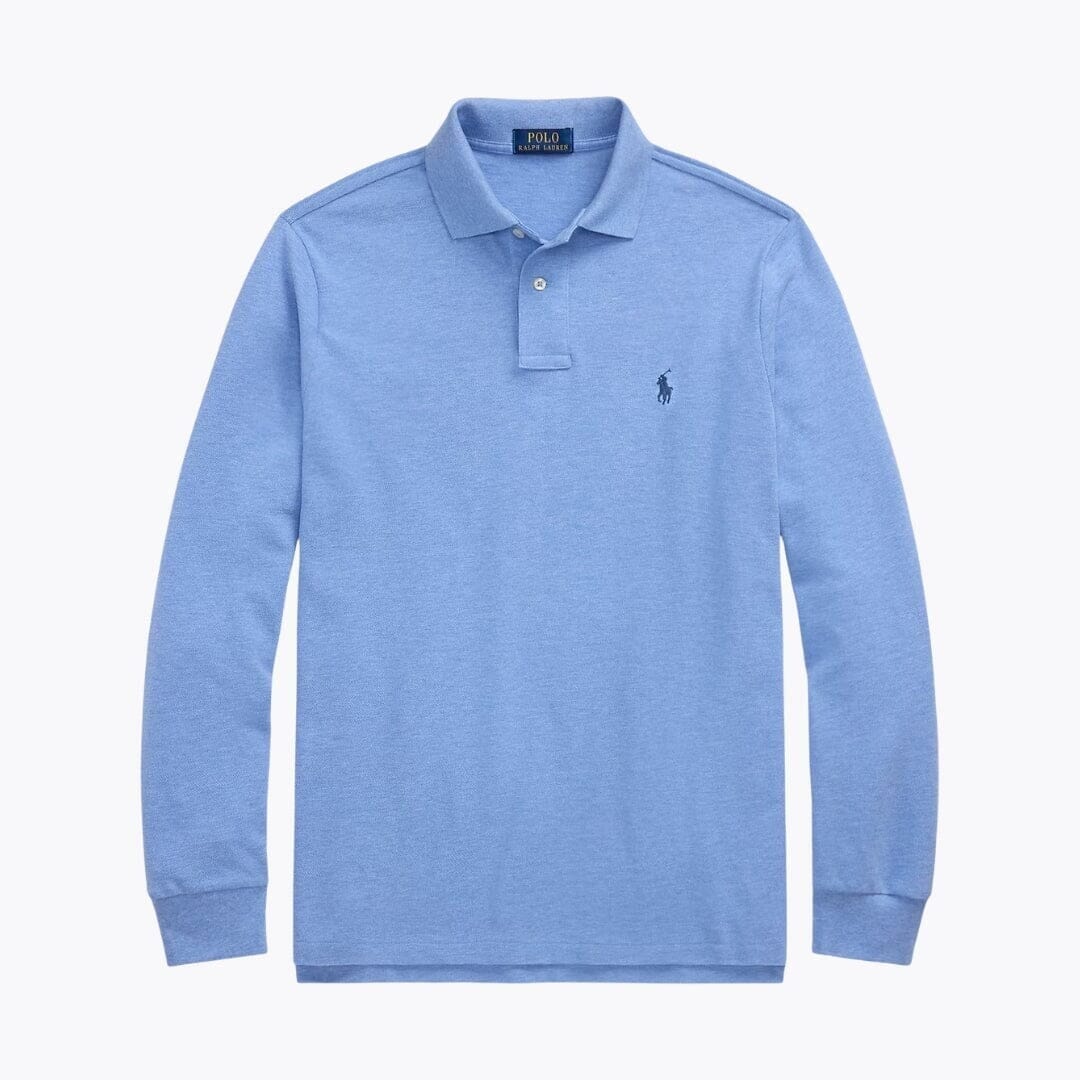 Ralph Lauren Long-Sleeve Polo Shirt In Mesh Cotton