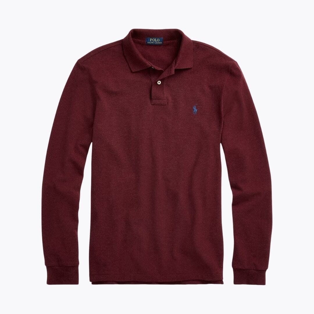 Ralph Lauren Long-Sleeve Polo Shirt In Mesh Cotton